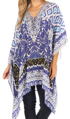 Stylish Rhinestone Lace-Up V-Neck Women's Caftan Poncho Cover-Up by Sakkas Aymee - Che Cose Belle