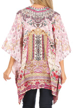 Stylish Rhinestone Lace-Up V-Neck Women's Caftan Poncho Cover-Up by Sakkas Aymee - Che Cose Belle