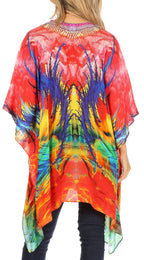 Stylish Rhinestone Lace-Up V-Neck Women's Caftan Poncho Cover-Up by Sakkas Aymee - Che Cose Belle