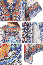 Stylish Rhinestone Lace-Up V-Neck Women's Caftan Poncho Cover-Up by Sakkas Aymee - Che Cose Belle