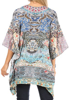 Stylish Rhinestone Lace-Up V-Neck Women's Caftan Poncho Cover-Up by Sakkas Aymee - Che Cose Belle