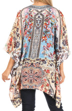 Stylish Rhinestone Lace-Up V-Neck Women's Caftan Poncho Cover-Up by Sakkas Aymee - Che Cose Belle