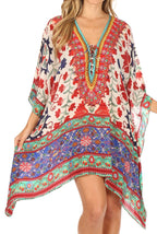 Stylish Rhinestone Lace-Up V-Neck Women's Caftan Poncho Cover-Up by Sakkas Aymee - Che Cose Belle