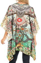 Stylish Rhinestone Lace-Up V-Neck Women's Caftan Poncho Cover-Up by Sakkas Aymee - Che Cose Belle