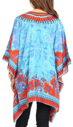 Stylish Rhinestone Lace-Up V-Neck Women's Caftan Poncho Cover-Up by Sakkas Aymee - Che Cose Belle