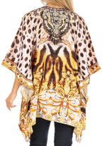 Stylish Rhinestone Lace-Up V-Neck Women's Caftan Poncho Cover-Up by Sakkas Aymee - Che Cose Belle