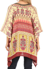 Stylish Rhinestone Lace-Up V-Neck Women's Caftan Poncho Cover-Up by Sakkas Aymee - Che Cose Belle
