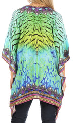 Stylish Rhinestone Lace-Up V-Neck Women's Caftan Poncho Cover-Up by Sakkas Aymee - Che Cose Belle