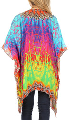 Stylish Rhinestone Lace-Up V-Neck Women's Caftan Poncho Cover-Up by Sakkas Aymee - Che Cose Belle
