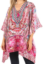 Stylish Rhinestone Lace-Up V-Neck Women's Caftan Poncho Cover-Up by Sakkas Aymee - Che Cose Belle