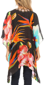 Stylish Rhinestone Lace-Up V-Neck Women's Caftan Poncho Cover-Up by Sakkas Aymee - Che Cose Belle