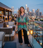 Stylish Rhinestone Lace-Up V-Neck Women's Caftan Poncho Cover-Up by Sakkas Aymee - Che Cose Belle