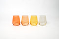 Sugar & Spice Collection - Stemless Colored Wine Glass Ombré Set of 4 - Che Cose Belle