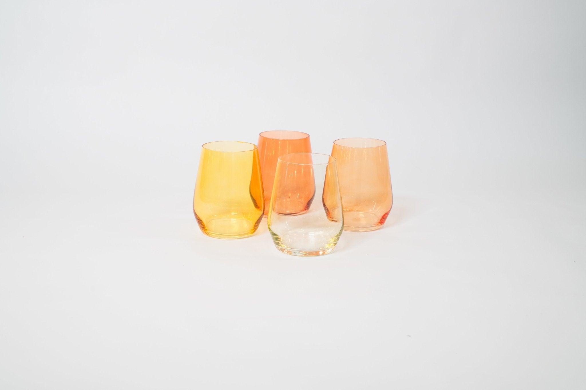 Sugar & Spice Collection - Stemless Colored Wine Glass Ombré Set of 4 - Che Cose Belle