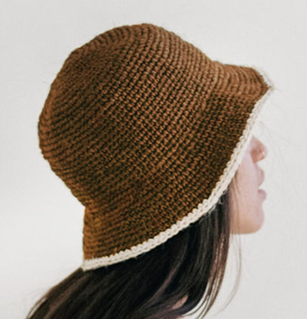 Summer Bucket Hat - Crocheted Brown - Che Cose Belle