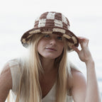 Summer Bucket Hat - Crocheted Checkered - Che Cose Belle