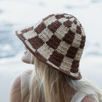 Summer Bucket Hat - Crocheted Checkered - Che Cose Belle