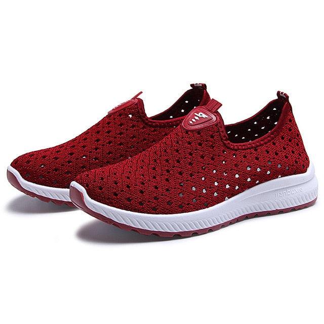 Summer Womens Shoes Breathable Mesh Sneakers Slip On Flats Espadrilles Fashion Trainers Women Comfortable Pink Couple Shoes Outdoor Walking Footwear Shoes - Che Cose Belle
