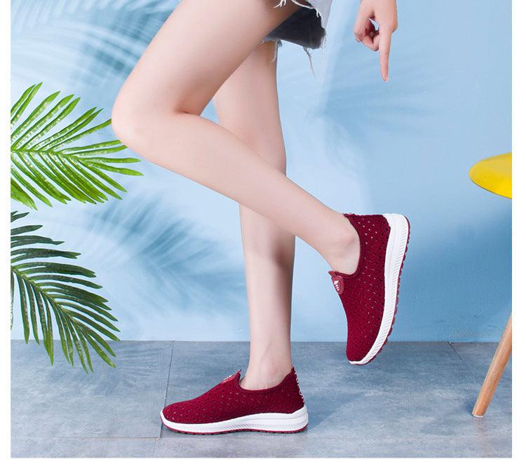 Summer Womens Shoes Breathable Mesh Sneakers Slip On Flats Espadrilles Fashion Trainers Women Comfortable Pink Couple Shoes Outdoor Walking Footwear Shoes - Che Cose Belle