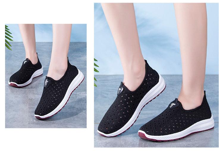 Summer Womens Shoes Breathable Mesh Sneakers Slip On Flats Espadrilles Fashion Trainers Women Comfortable Pink Couple Shoes Outdoor Walking Footwear Shoes - Che Cose Belle
