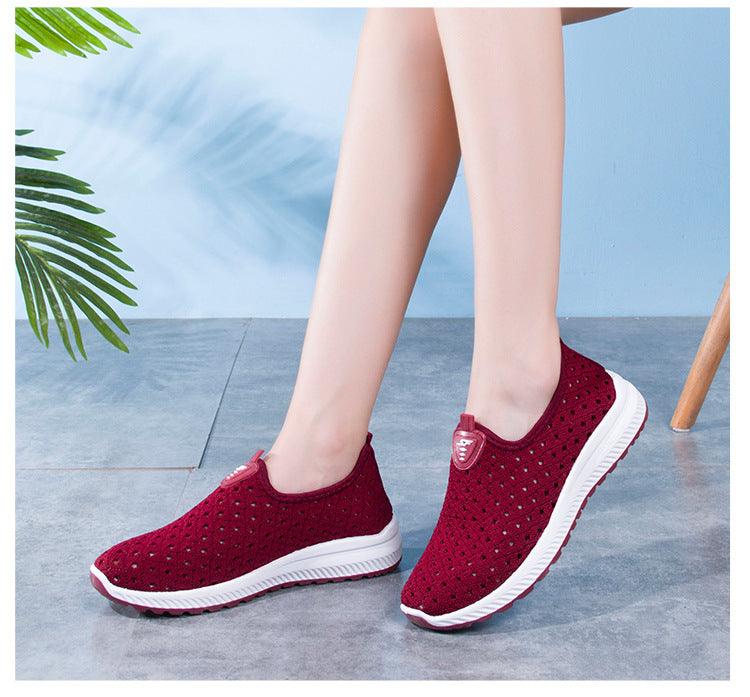 Summer Womens Shoes Breathable Mesh Sneakers Slip On Flats Espadrilles Fashion Trainers Women Comfortable Pink Couple Shoes Outdoor Walking Footwear Shoes - Che Cose Belle