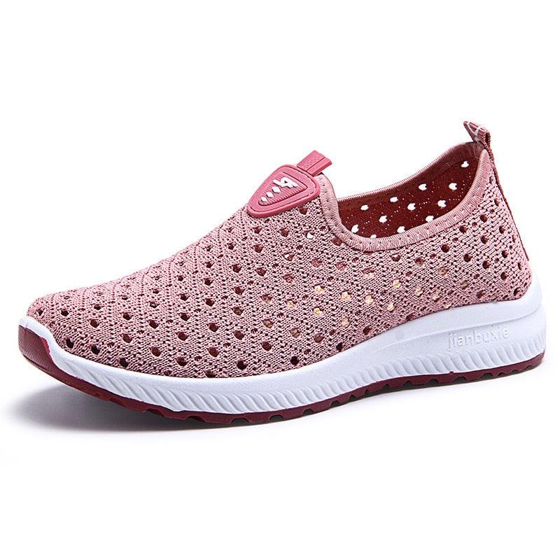 Summer Womens Shoes Breathable Mesh Sneakers Slip On Flats Espadrilles Fashion Trainers Women Comfortable Pink Couple Shoes Outdoor Walking Footwear Shoes - Che Cose Belle