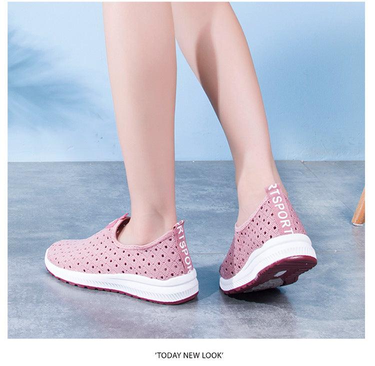 Summer Womens Shoes Breathable Mesh Sneakers Slip On Flats Espadrilles Fashion Trainers Women Comfortable Pink Couple Shoes Outdoor Walking Footwear Shoes - Che Cose Belle
