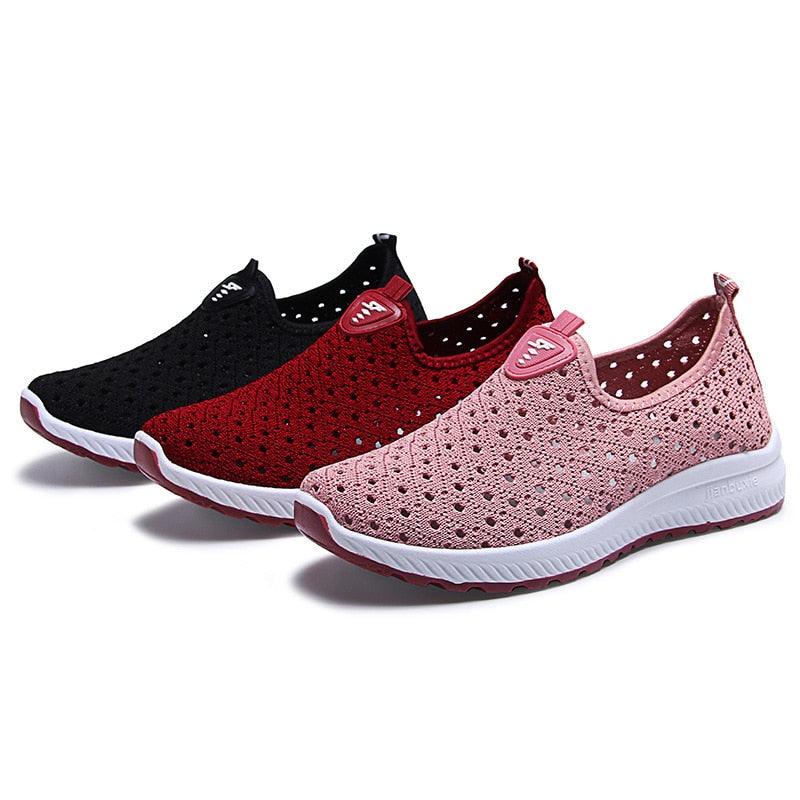 Summer Womens Shoes Breathable Mesh Sneakers Slip On Flats Espadrilles Fashion Trainers Women Comfortable Pink Couple Shoes Outdoor Walking Footwear Shoes - Che Cose Belle