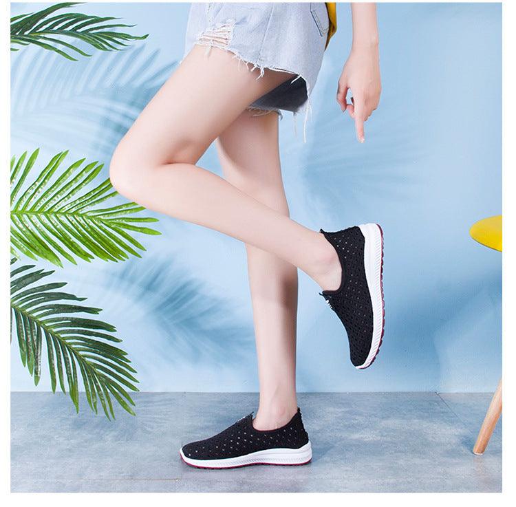Summer Womens Shoes Breathable Mesh Sneakers Slip On Flats Espadrilles Fashion Trainers Women Comfortable Pink Couple Shoes Outdoor Walking Footwear Shoes - Che Cose Belle
