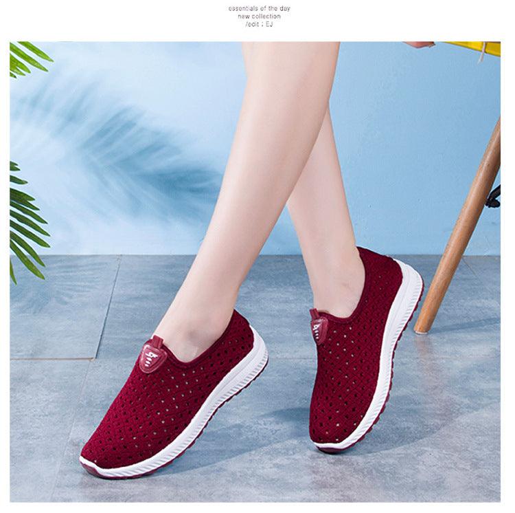 Summer Womens Shoes Breathable Mesh Sneakers Slip On Flats Espadrilles Fashion Trainers Women Comfortable Pink Couple Shoes Outdoor Walking Footwear Shoes - Che Cose Belle
