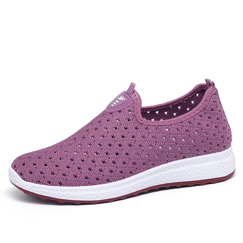 Summer Womens Shoes Breathable Mesh Sneakers Slip On Flats Espadrilles Fashion Trainers Women Comfortable Pink Couple Shoes Outdoor Walking Footwear Shoes - Che Cose Belle