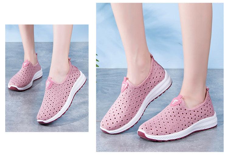 Summer Womens Shoes Breathable Mesh Sneakers Slip On Flats Espadrilles Fashion Trainers Women Comfortable Pink Couple Shoes Outdoor Walking Footwear Shoes - Che Cose Belle