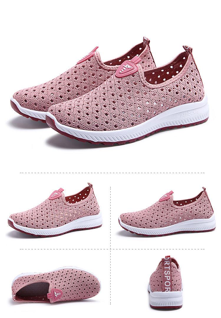 Summer Womens Shoes Breathable Mesh Sneakers Slip On Flats Espadrilles Fashion Trainers Women Comfortable Pink Couple Shoes Outdoor Walking Footwear Shoes - Che Cose Belle