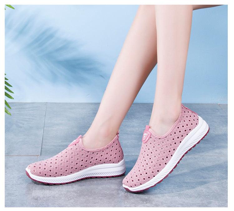 Summer Womens Shoes Breathable Mesh Sneakers Slip On Flats Espadrilles Fashion Trainers Women Comfortable Pink Couple Shoes Outdoor Walking Footwear Shoes - Che Cose Belle