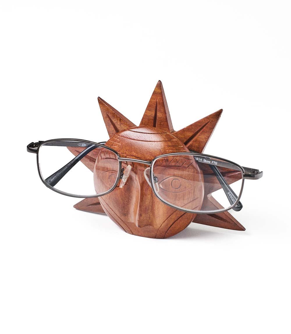 Sun Eyeglass Holder Stand - Handcrafted Sheesham Wood - Che Cose Belle