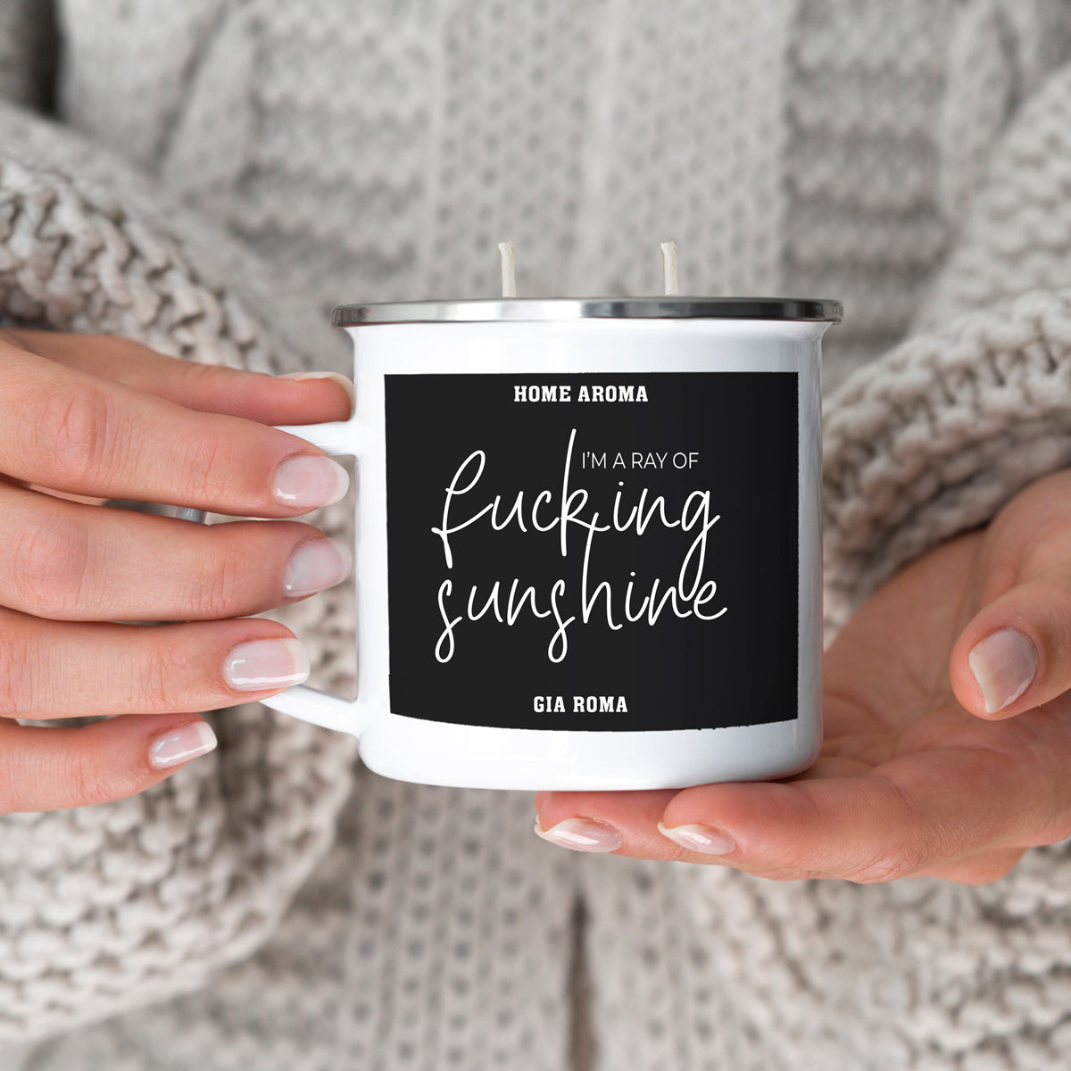 16oz Reusable Metal Candle Mug Scented Soy Candle Gift