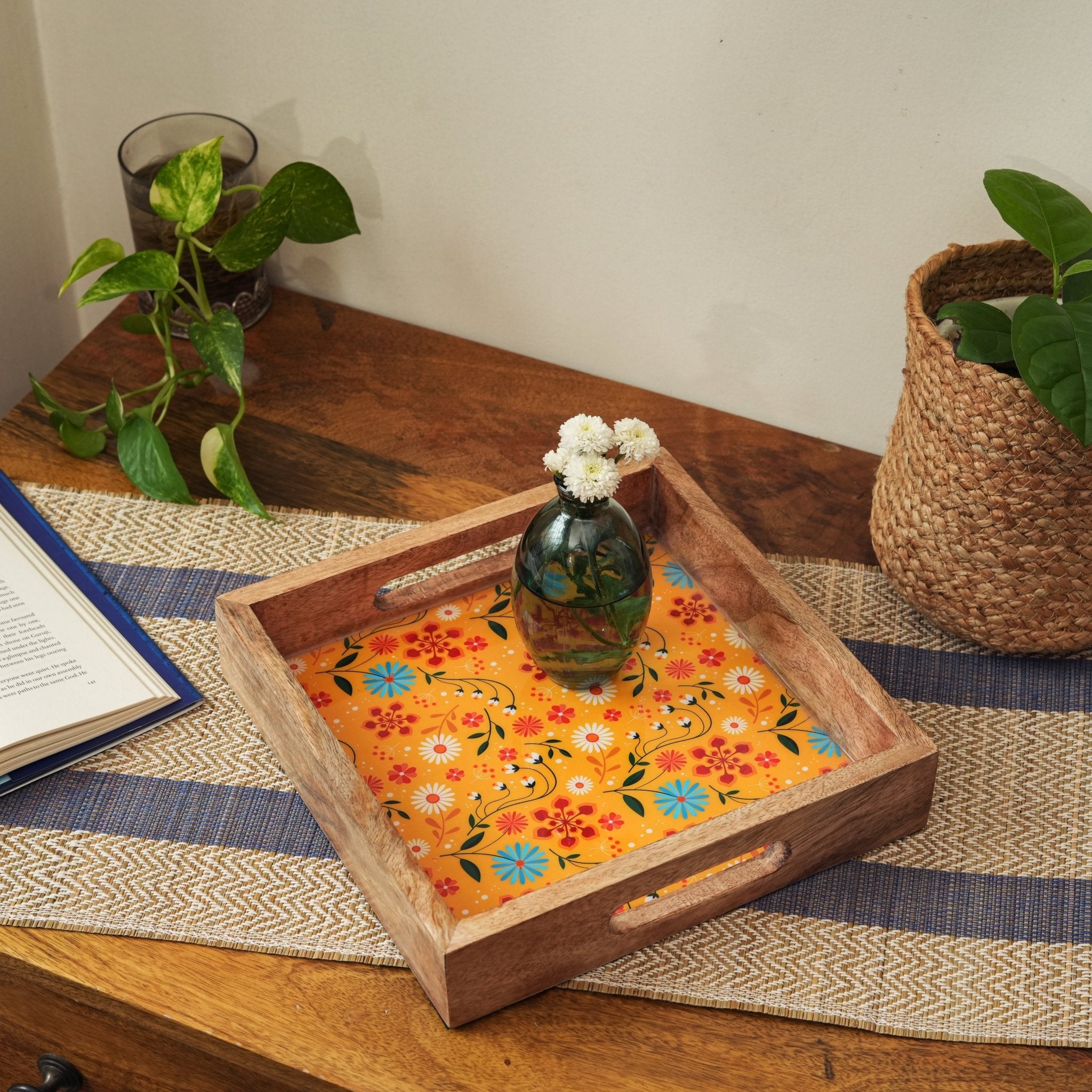 Sunburst Bloom Inlay Tray - Che Cose Belle