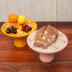 Sunburst Bloom Inlay Yellow Cake Stand - Che Cose Belle