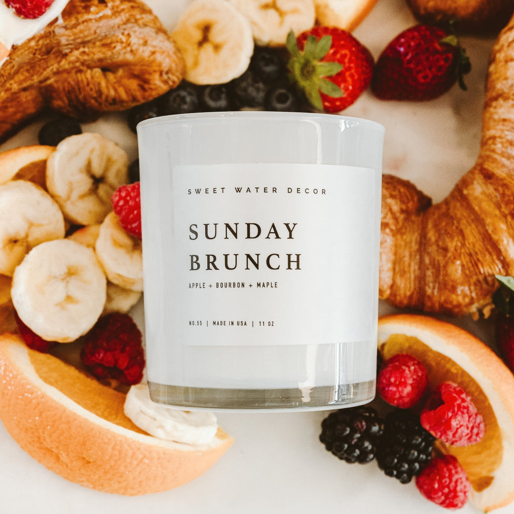 Sunday Brunch Soy Candle - White Jar - 11 oz - Che Cose Belle