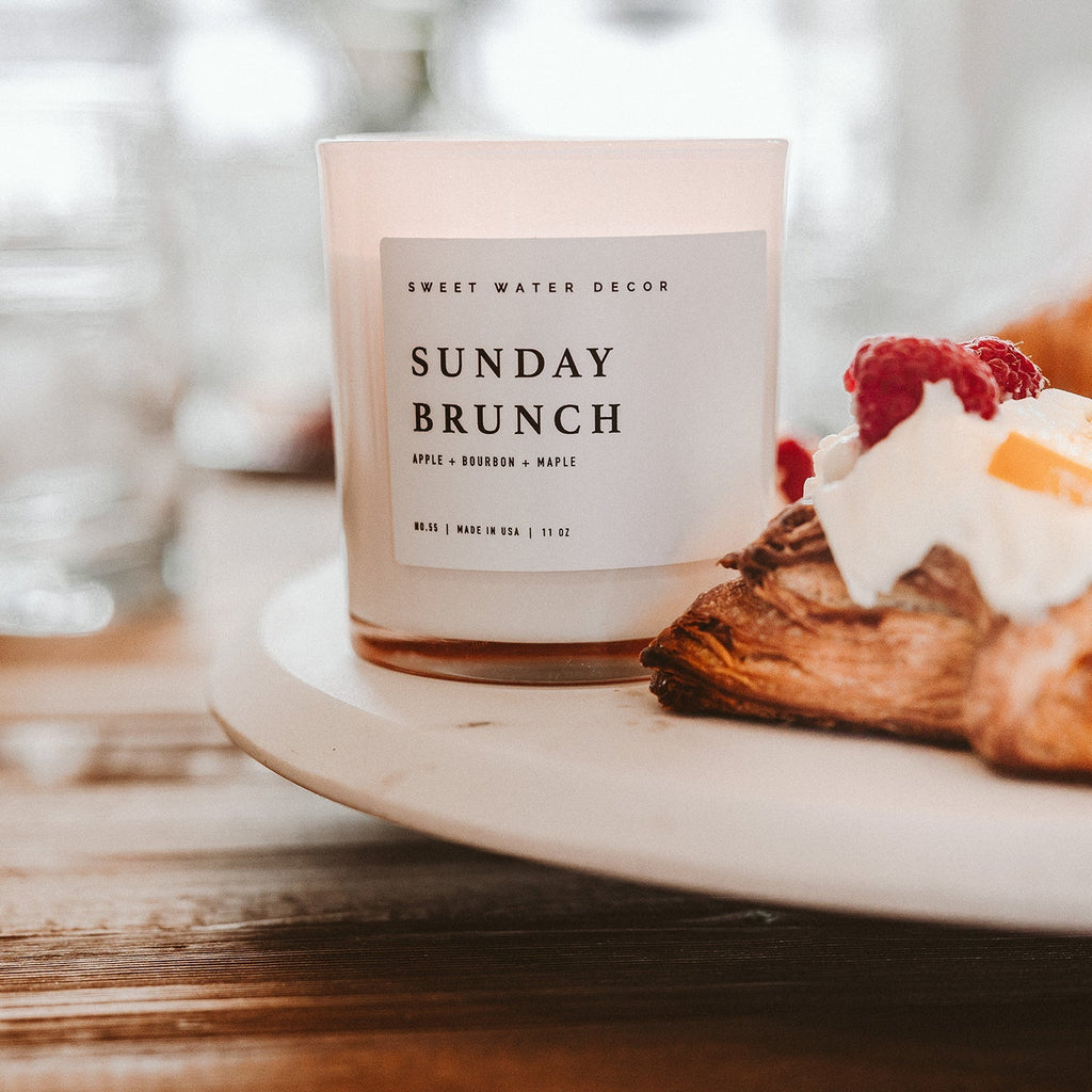 Sunday Brunch Soy Candle - White Jar - 11 oz - Che Cose Belle