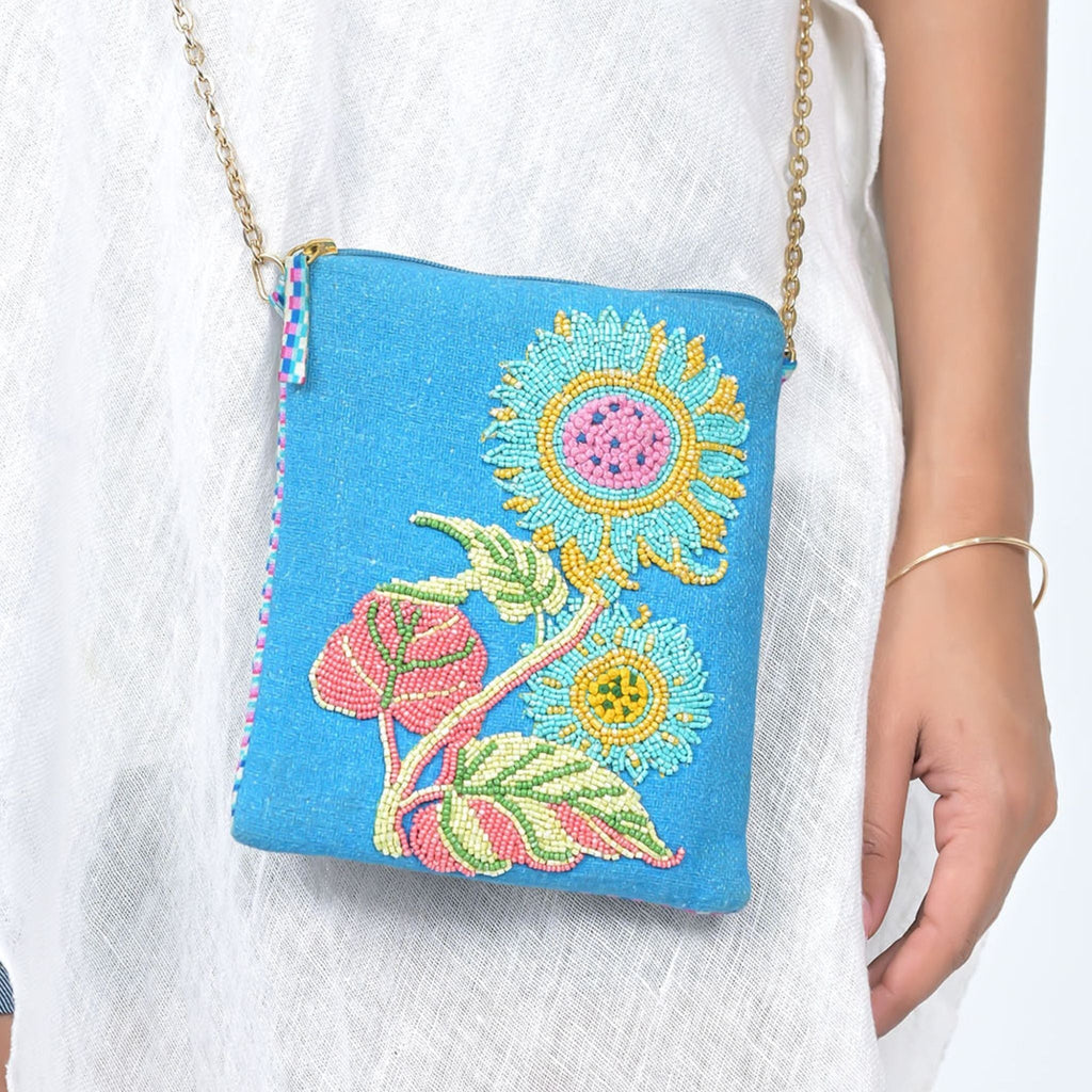 Sunflower Sling Bag - Blue - Che Cose Belle