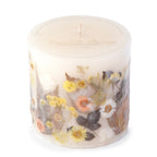 Sunlit Daisy Pressed Flower Pillar Candle - Che Cose Belle
