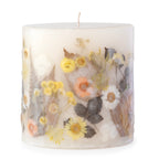 Sunlit Daisy Pressed Flower Pillar Candle - Che Cose Belle