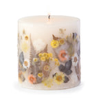 Sunlit Daisy Pressed Flower Pillar Candle - Che Cose Belle