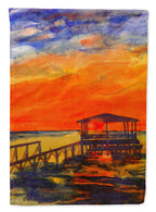 Sunset from the Dock at the pier Garden Flag – Decorative Outdoor Yard Flag - Che Cose Belle
