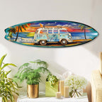 Surf Van at the Beach Surfboard Coastal Wall Art by G. DeBrekht - Coastal Holiday Decor - 8490120-2HS - Che Cose Belle