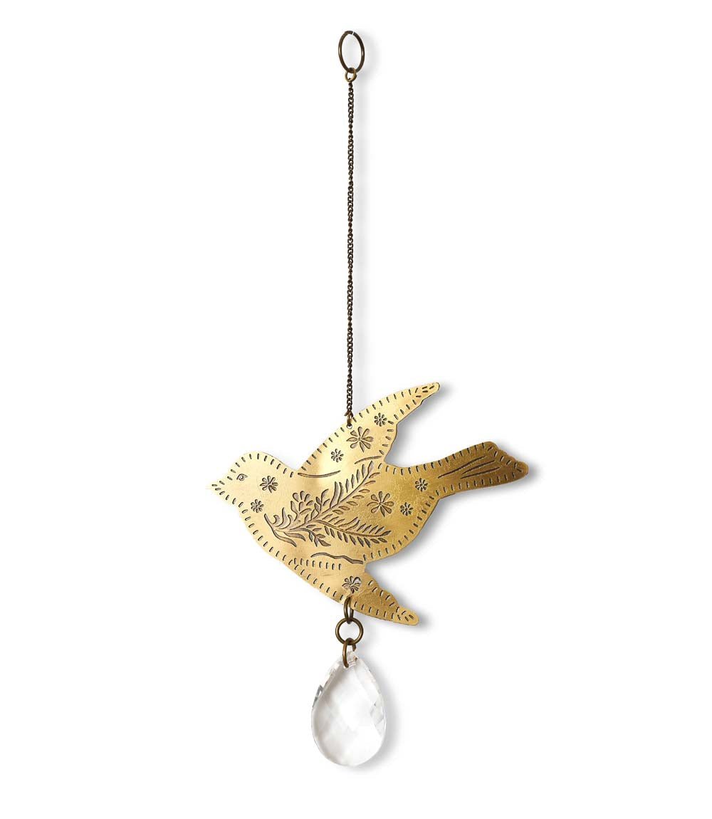 Surya Bird Engraved Brass Suncatcher - Che Cose Belle
