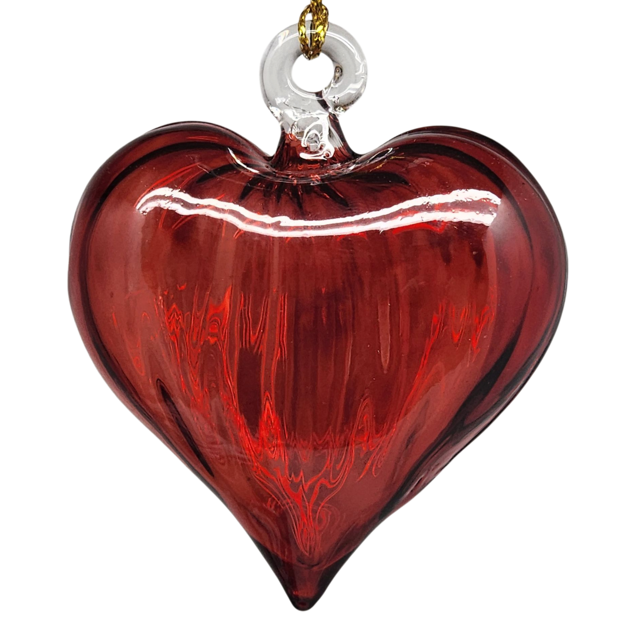 Organic Luster Egyptian Glass Heart - Red