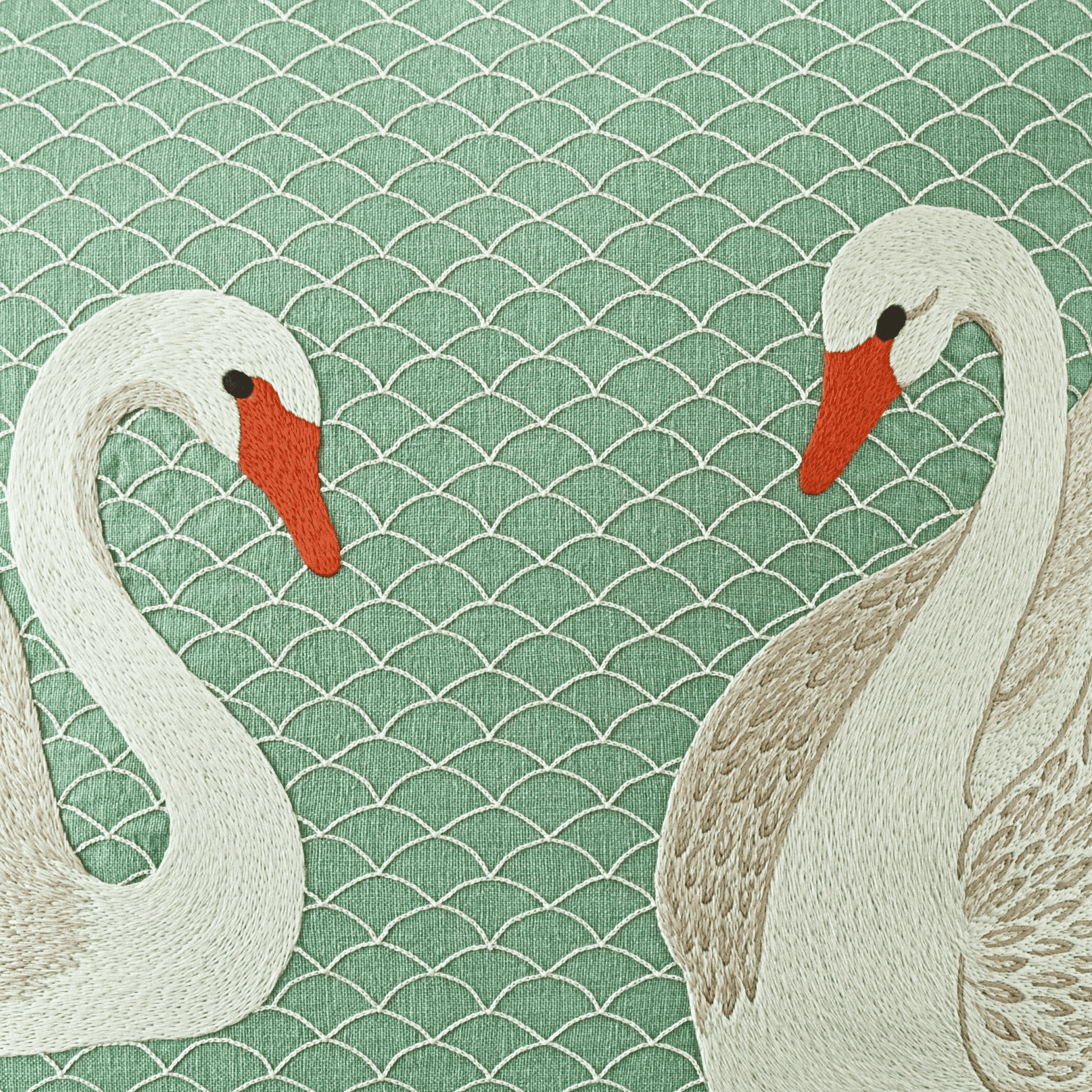 Hand Embroidered Birds Pillow Cover 20" x 20"