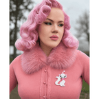 Swanky Pinkmas Kitty Brooch by Miss Fluff x Lipstick & Chrome - Che Cose Belle